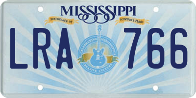 MS license plate LRA766