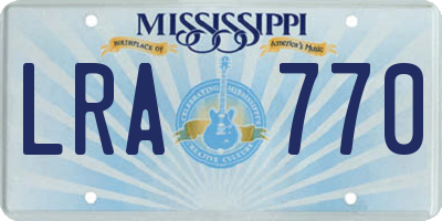 MS license plate LRA770
