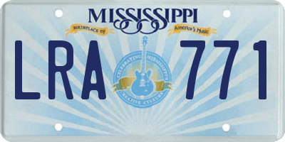 MS license plate LRA771