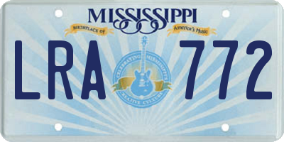 MS license plate LRA772
