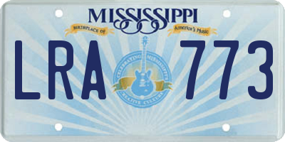 MS license plate LRA773