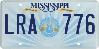 MS license plate LRA776