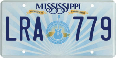 MS license plate LRA779