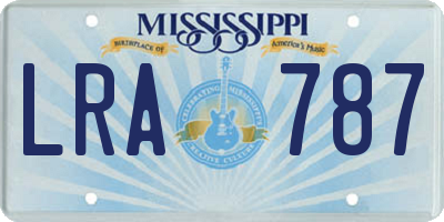 MS license plate LRA787