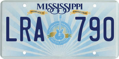 MS license plate LRA790