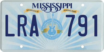 MS license plate LRA791