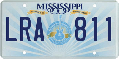 MS license plate LRA811