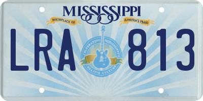 MS license plate LRA813