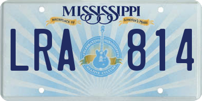 MS license plate LRA814
