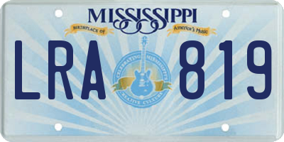 MS license plate LRA819