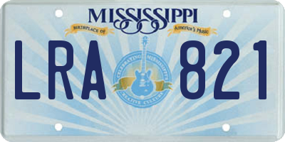 MS license plate LRA821