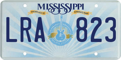 MS license plate LRA823