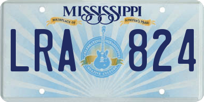 MS license plate LRA824