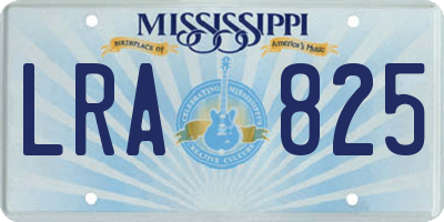 MS license plate LRA825
