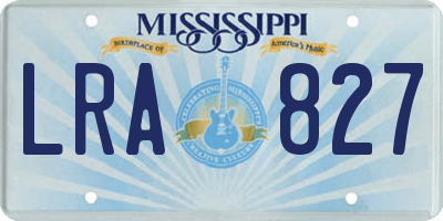 MS license plate LRA827