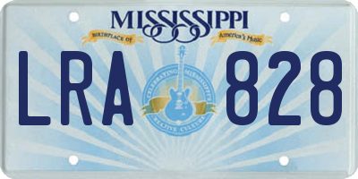 MS license plate LRA828