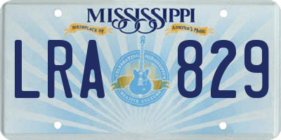 MS license plate LRA829