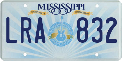 MS license plate LRA832