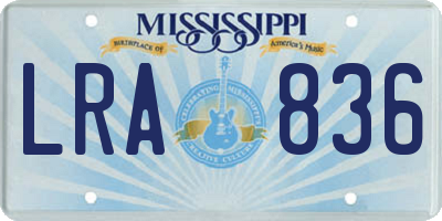 MS license plate LRA836