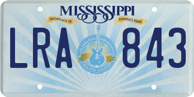 MS license plate LRA843