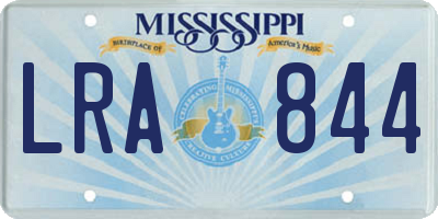 MS license plate LRA844