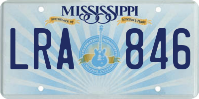 MS license plate LRA846