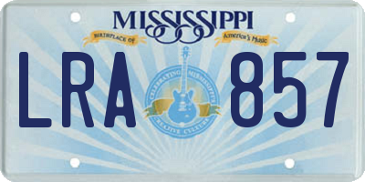 MS license plate LRA857
