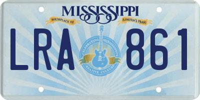 MS license plate LRA861