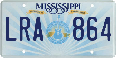 MS license plate LRA864