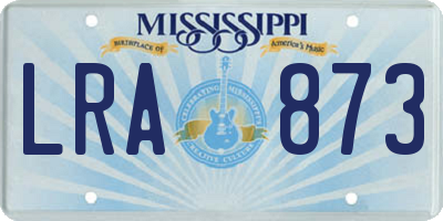 MS license plate LRA873