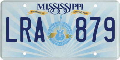MS license plate LRA879