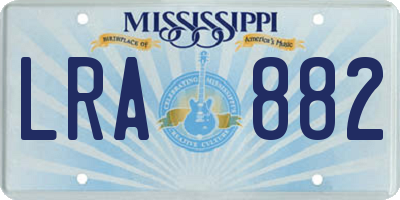 MS license plate LRA882