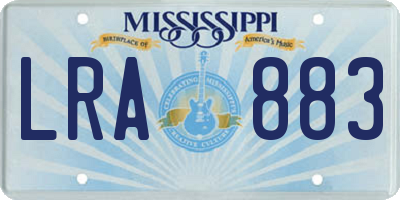 MS license plate LRA883