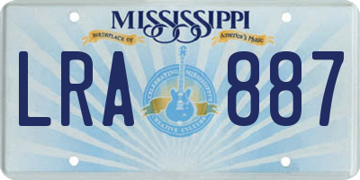 MS license plate LRA887