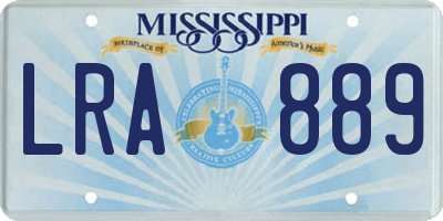 MS license plate LRA889