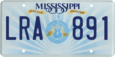 MS license plate LRA891