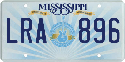 MS license plate LRA896