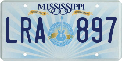 MS license plate LRA897