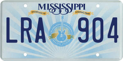 MS license plate LRA904