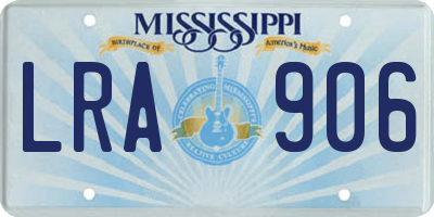 MS license plate LRA906