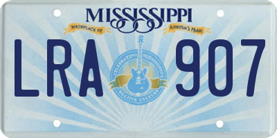 MS license plate LRA907