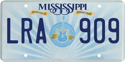 MS license plate LRA909