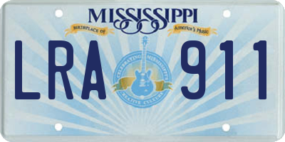 MS license plate LRA911