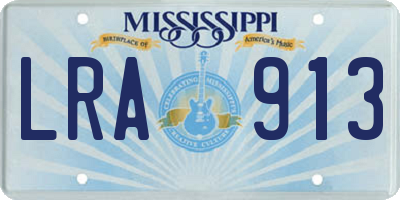 MS license plate LRA913