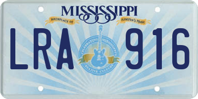MS license plate LRA916