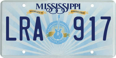 MS license plate LRA917