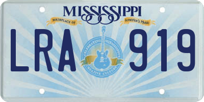 MS license plate LRA919