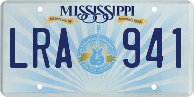 MS license plate LRA941
