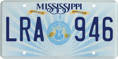 MS license plate LRA946