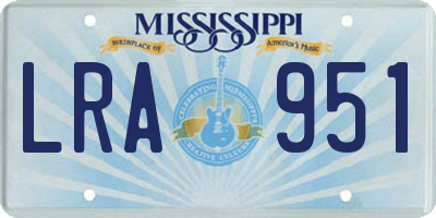 MS license plate LRA951